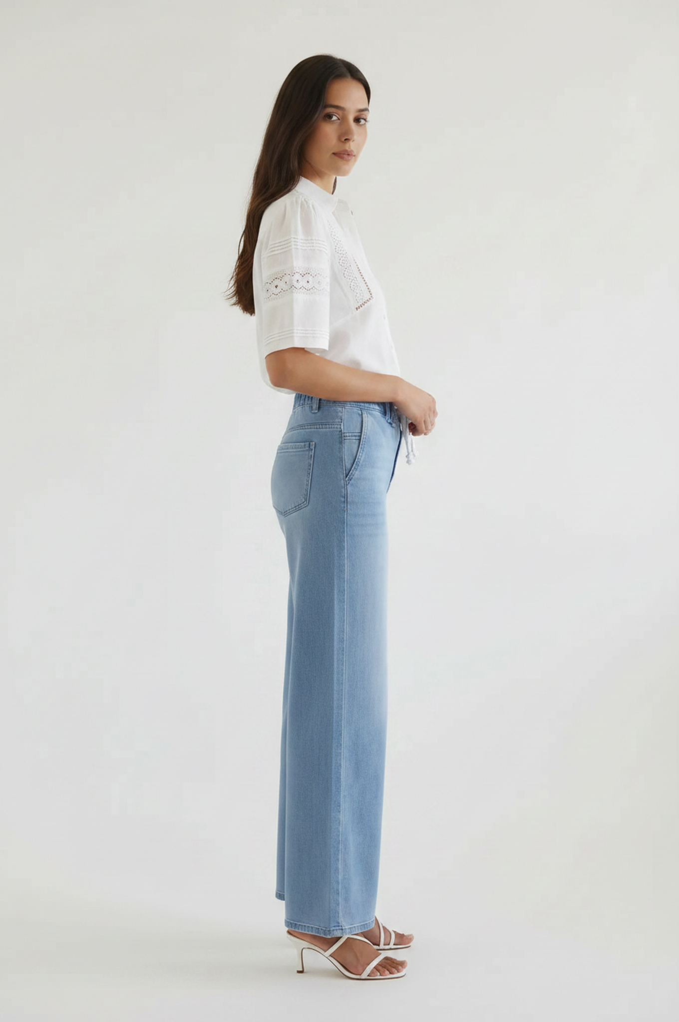 High Rise Wide Leg Drawstring