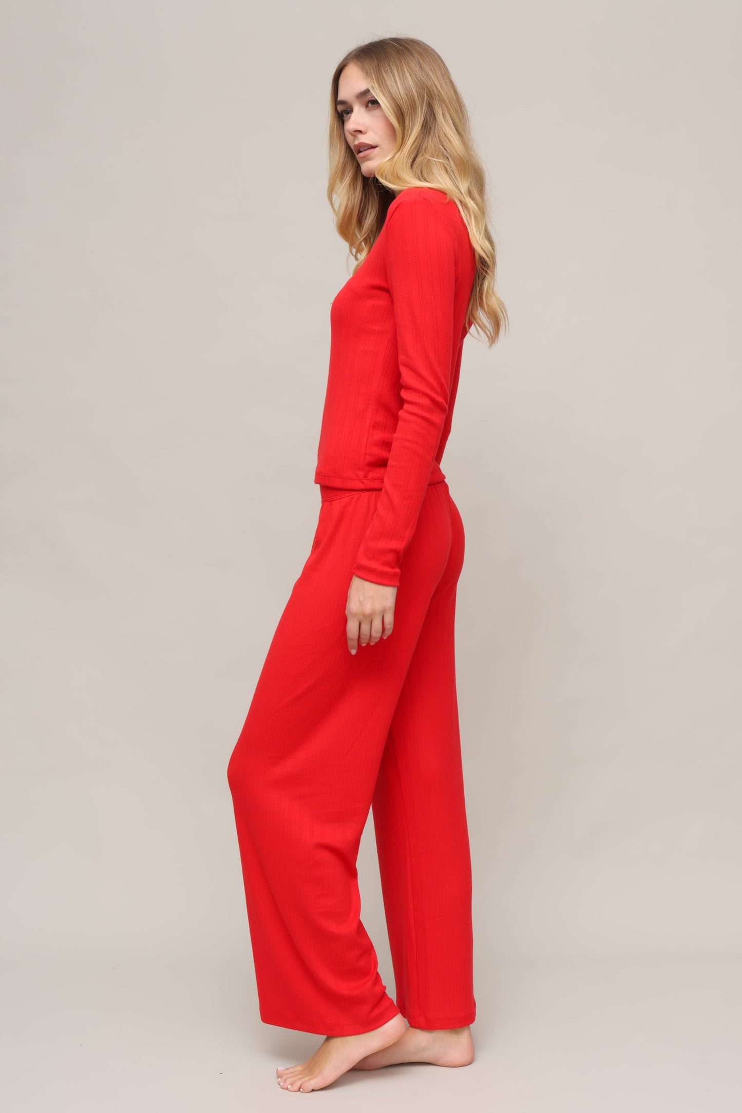 Holly Pointelle Long Sleeve Top