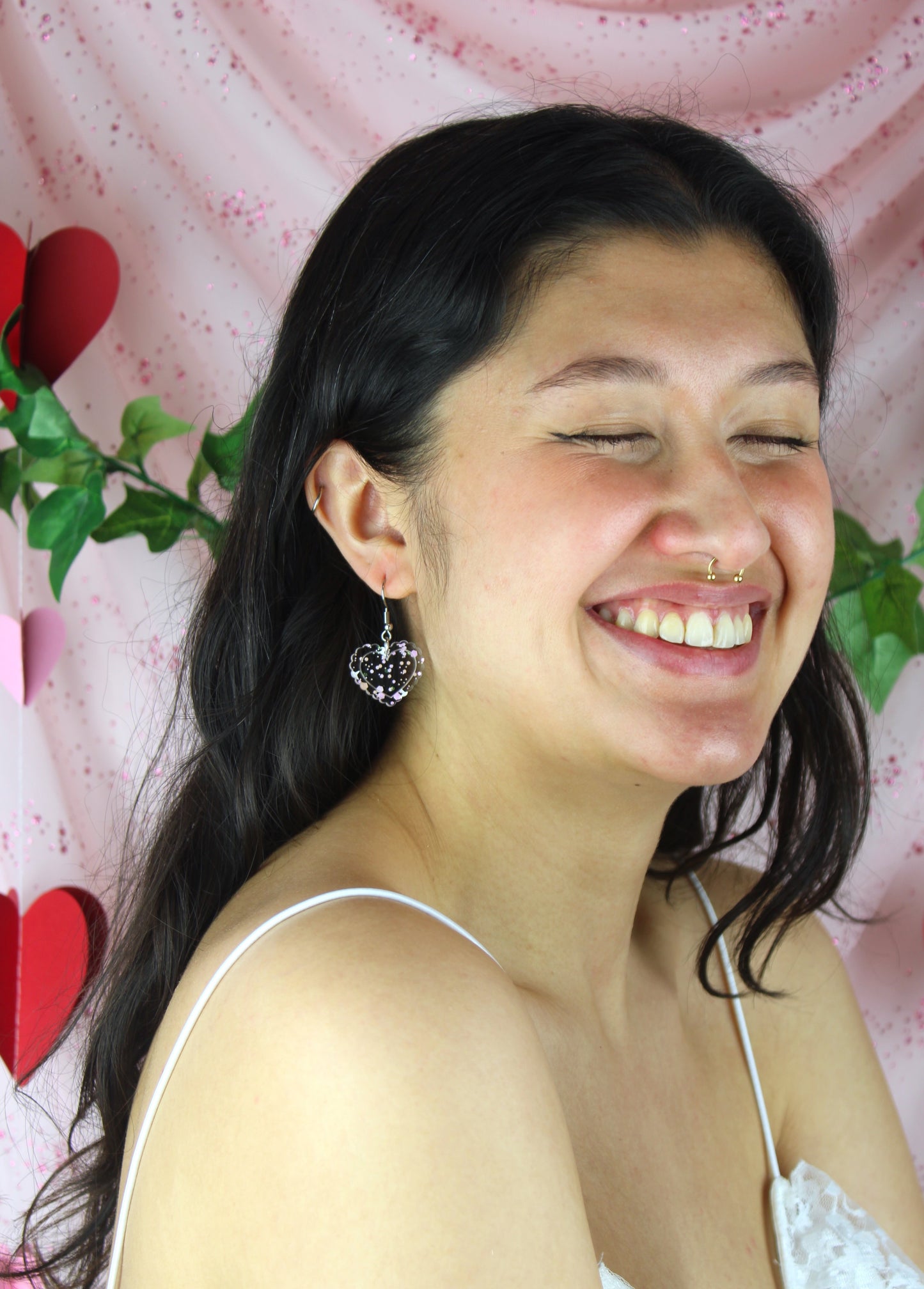 Pastel Confetti Heart Earrings