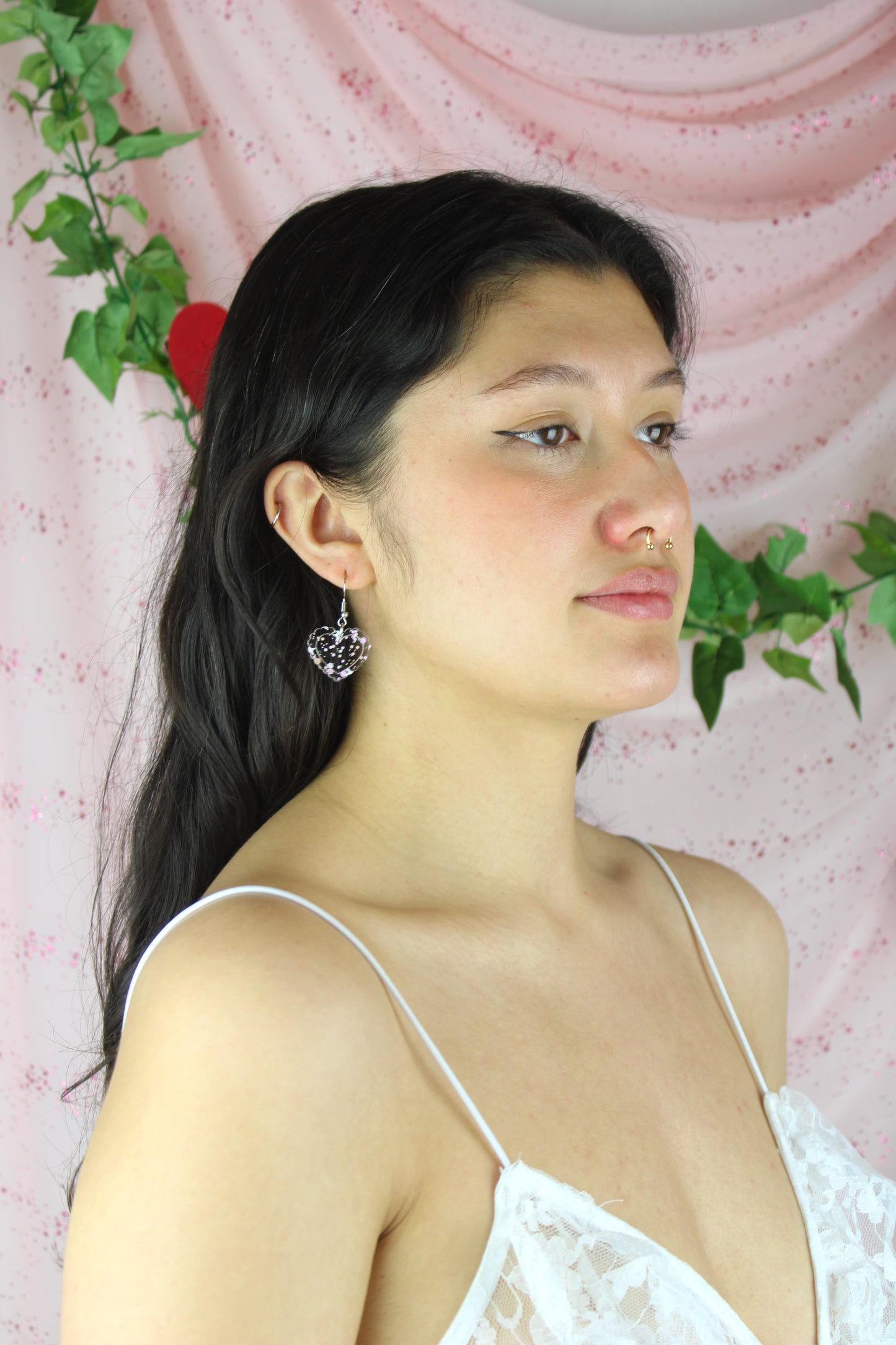 Pastel Confetti Heart Earrings