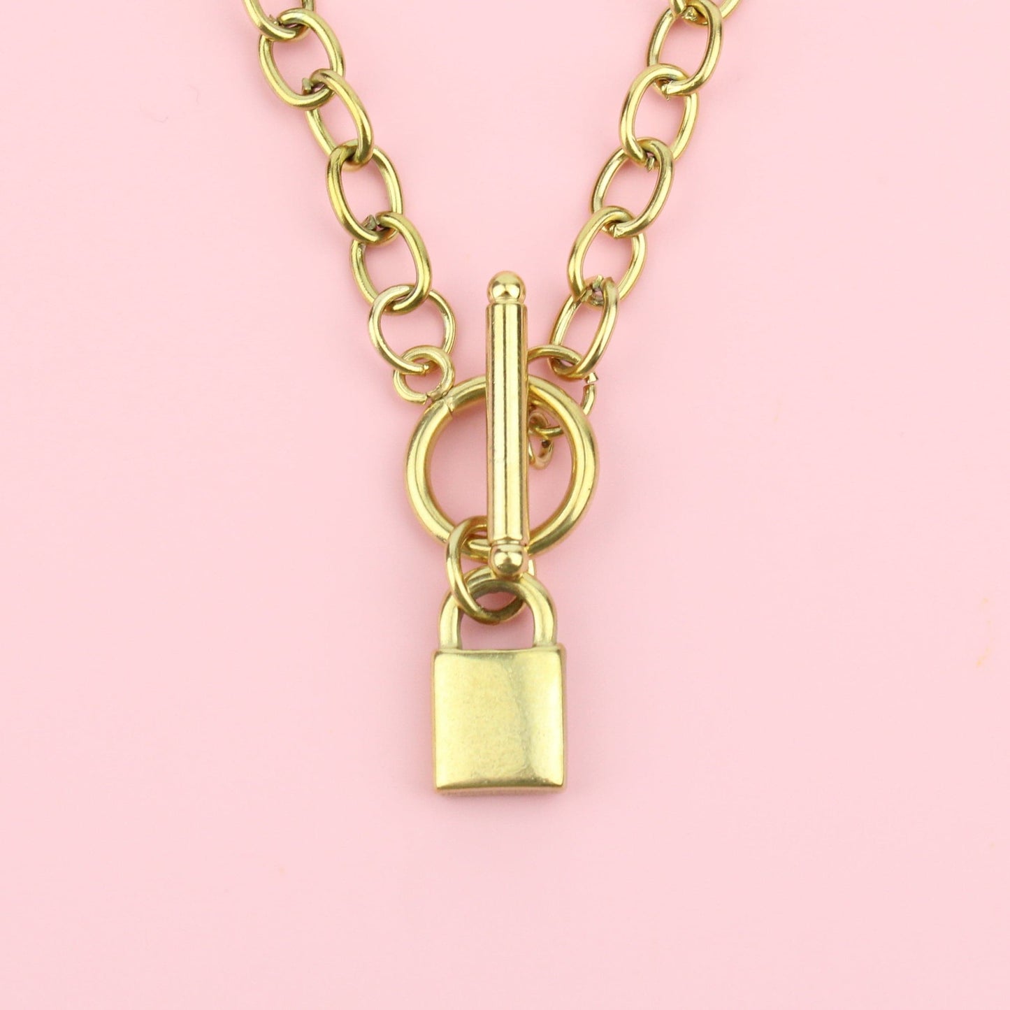 Padlock Chain Necklace (Gold Plated)