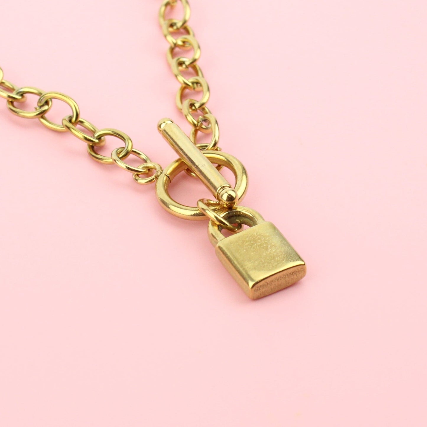 Padlock Chain Necklace (Gold Plated)