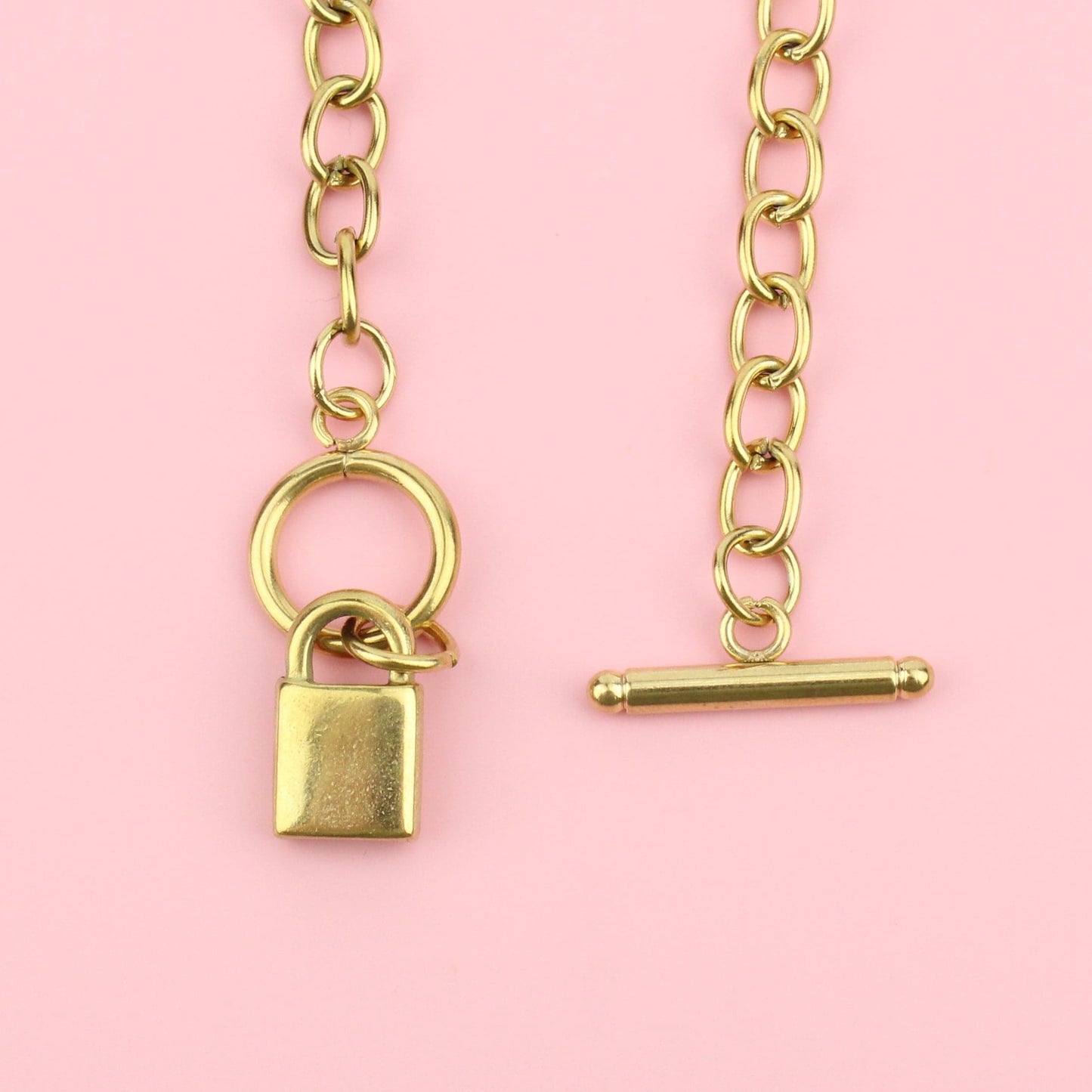 Padlock Chain Necklace (Gold Plated)