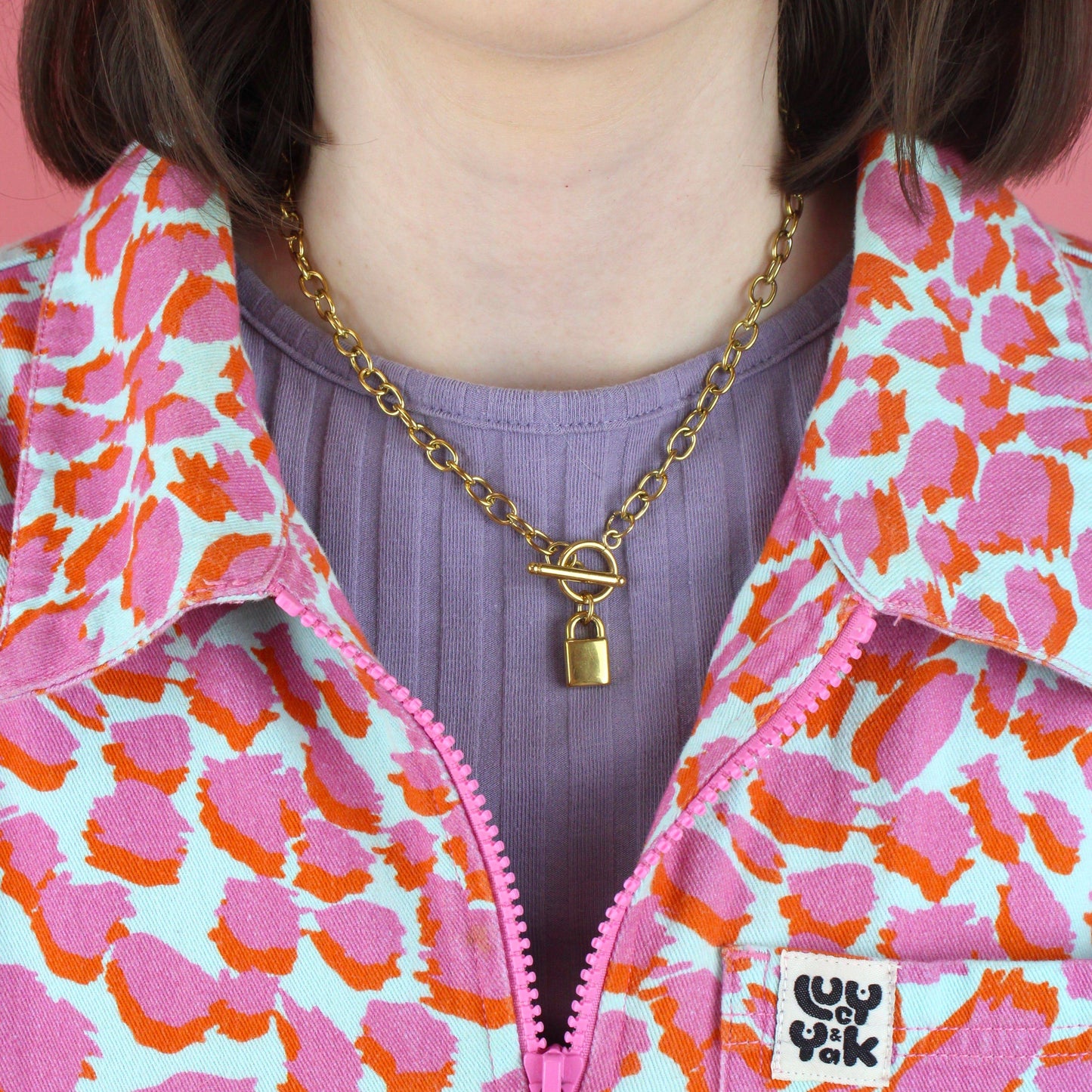 Padlock Chain Necklace (Gold Plated)