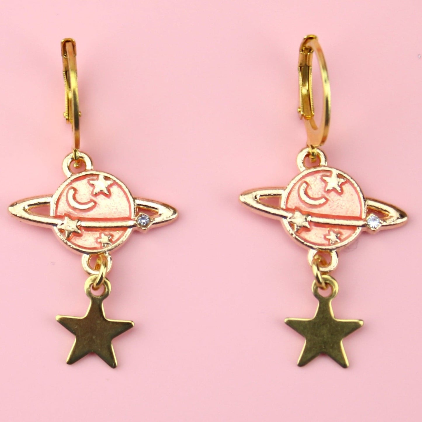 Peach Milky Way Hoop Earrings