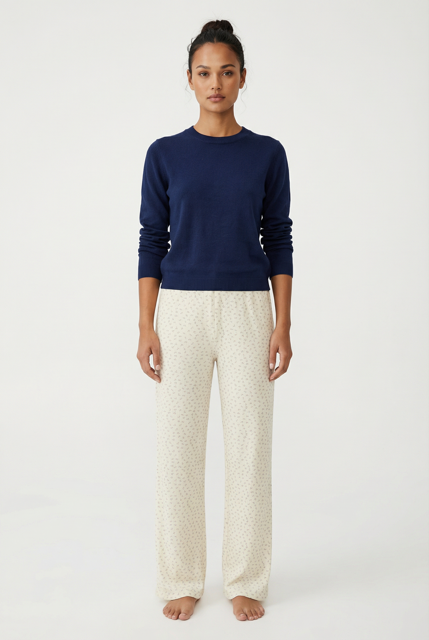 Jayme Ditsy Floral Ribbed Pant