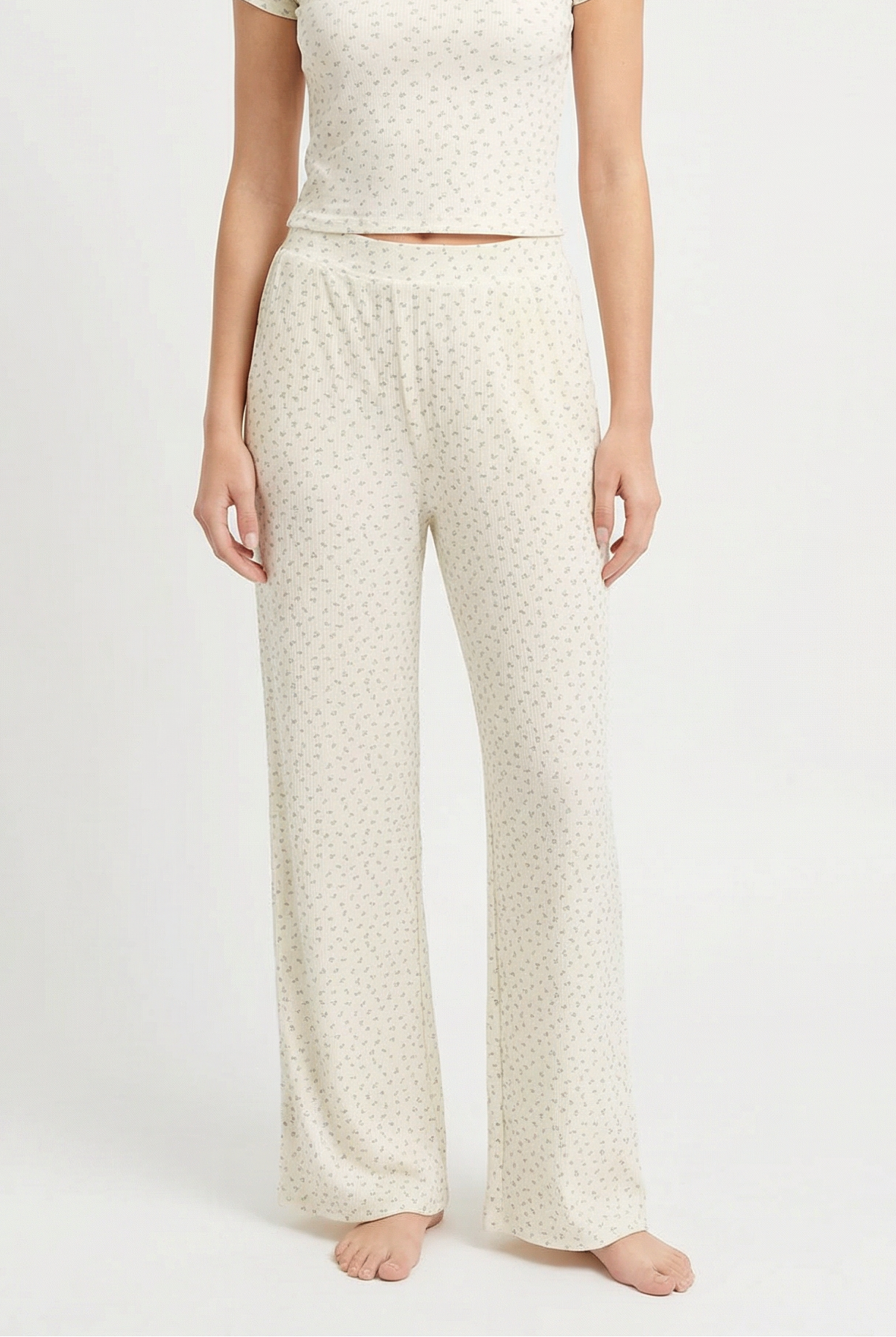 Jayme Ditsy Floral Ribbed Pant