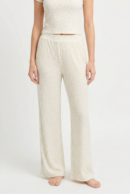 Jayme Ditsy Floral Ribbed Pant
