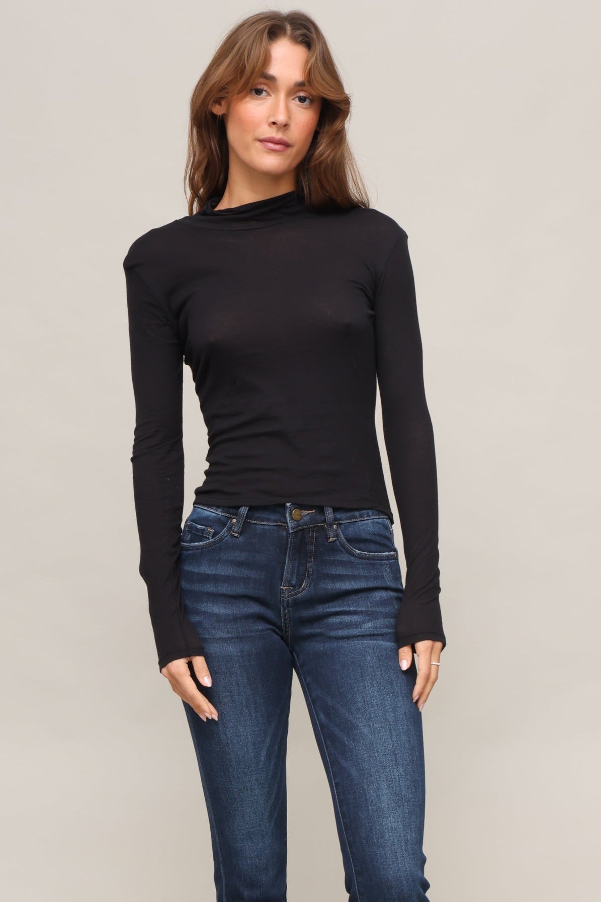 Kim Mock Neck Long Sleeve