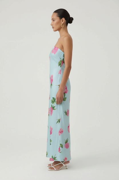 Leighton Strapless Satin Dress