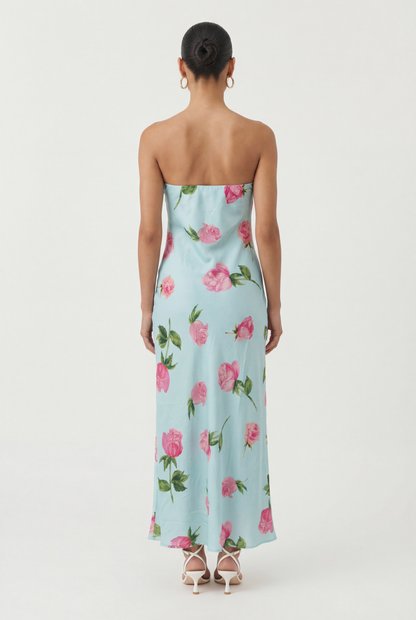 Leighton Strapless Satin Dress