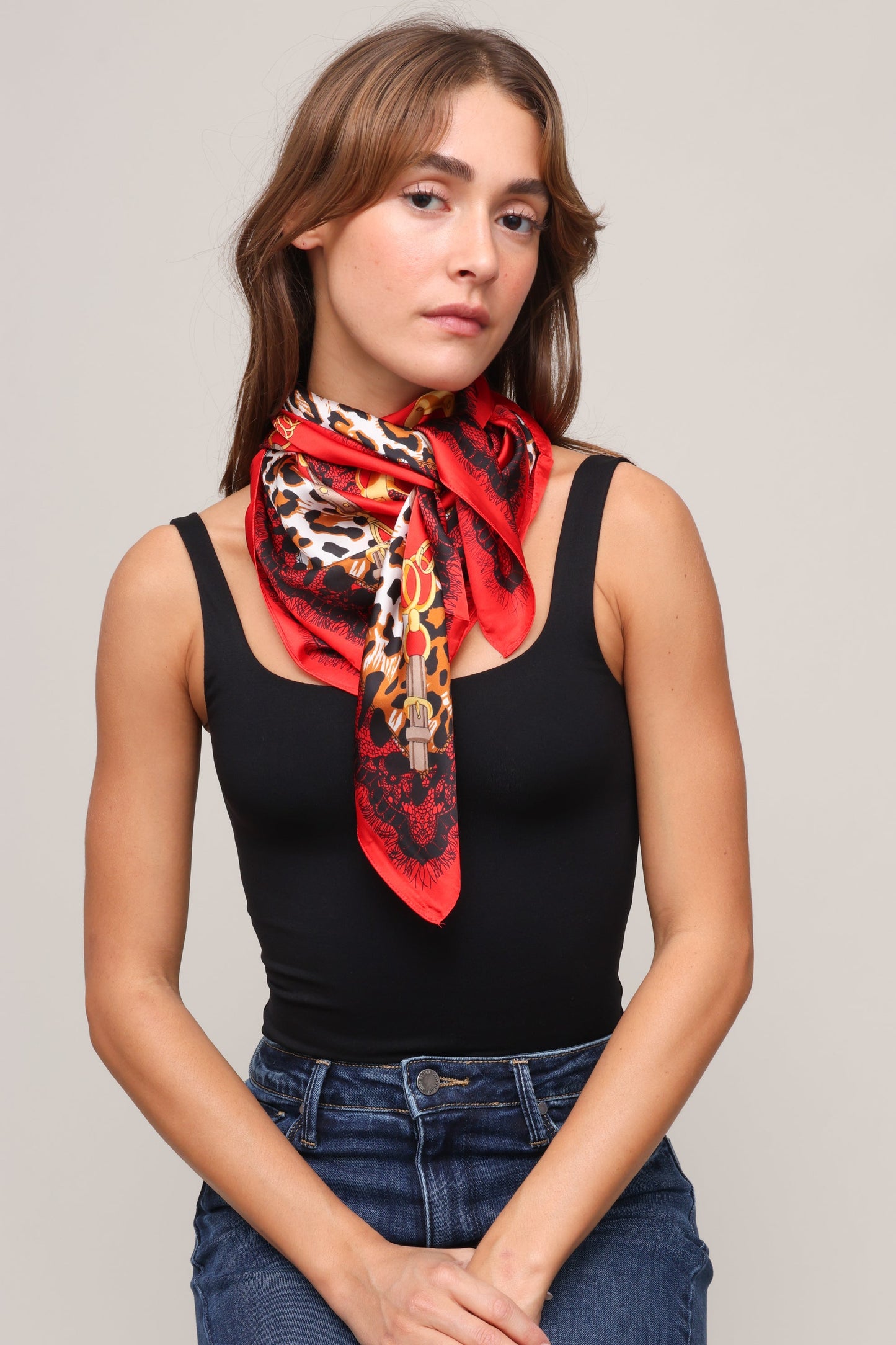 Leopard Silk Blend Scarf