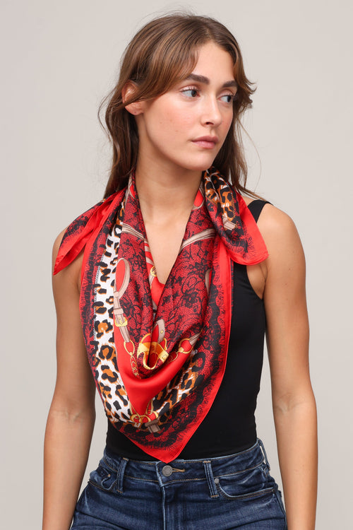 Leopard Silk Blend Scarf