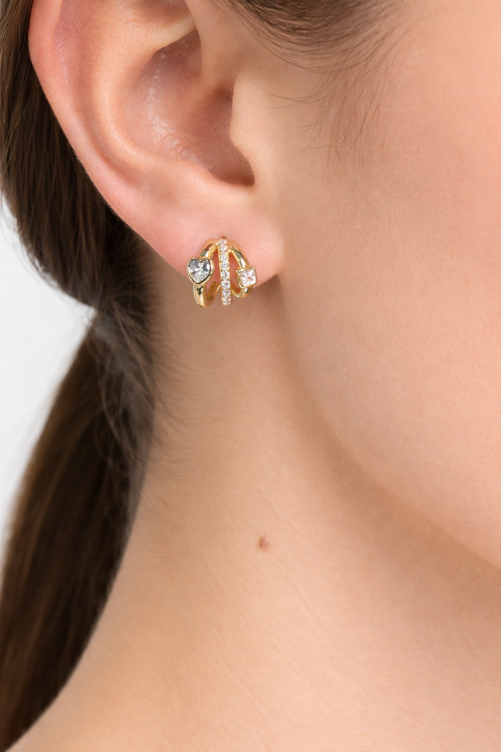 Lola Triple Cz Bezel Huggie