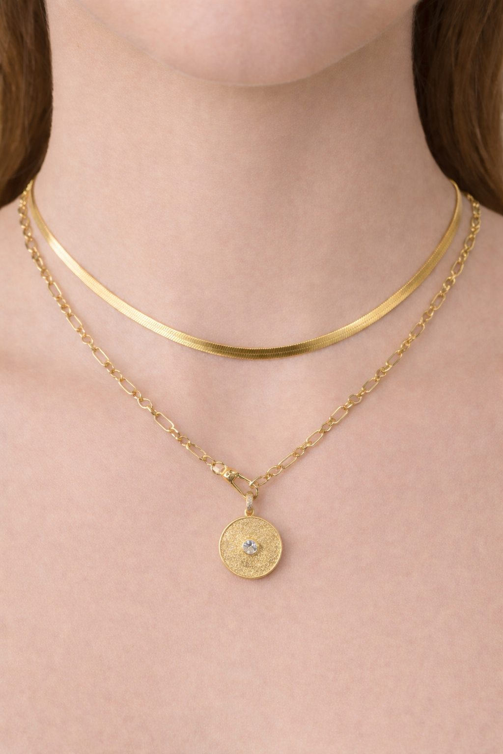 Lucia Coin Pendant On 18" Chain