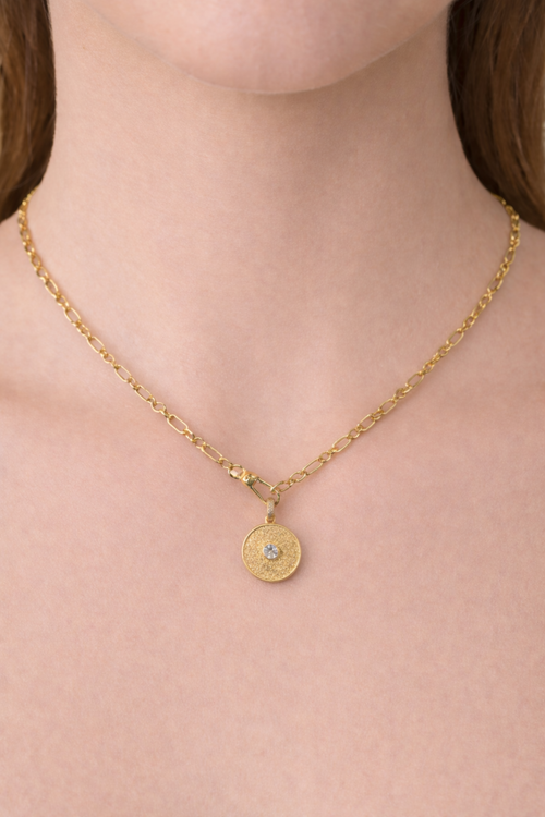 Lucia Coin Pendant On 18" Chain