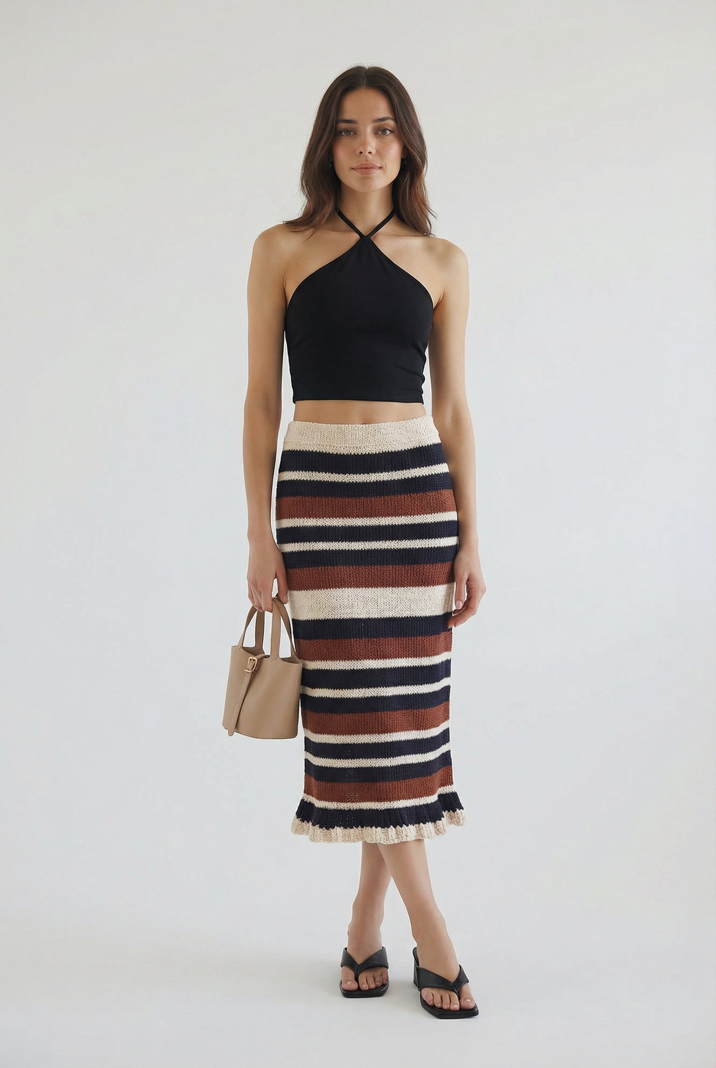 Mexi Stripe Midi Crochet Skirt