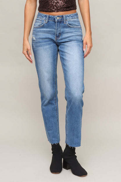 Mid Rise Ankle Straight