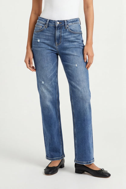 Mid Rise Straight Leg