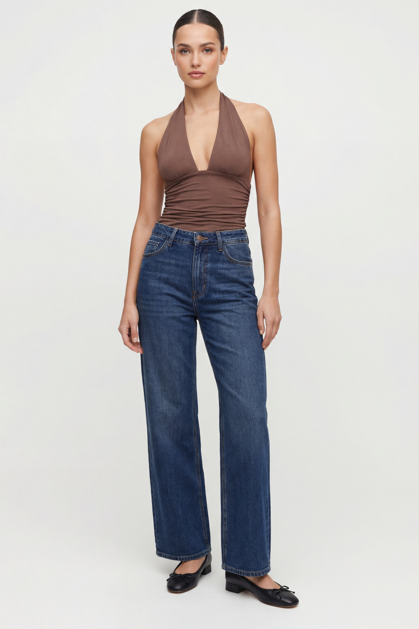 Mid Rise Wide Leg