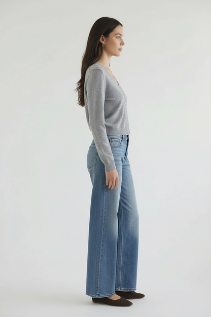Mid Rise Wide Leg