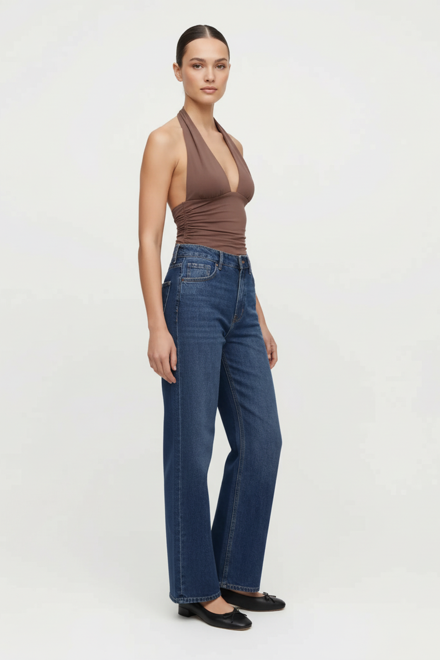 Mid Rise Wide Leg