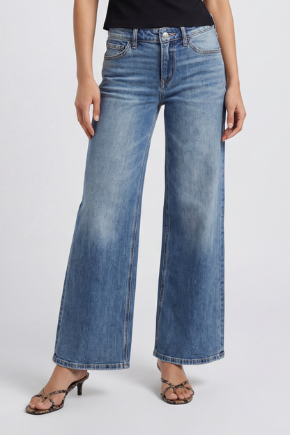 Mid Rise Wide Leg
