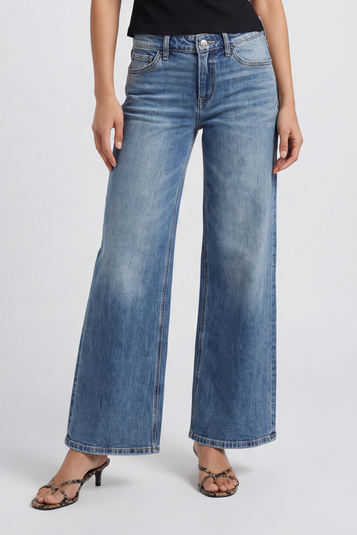 Mid Rise Wide Leg