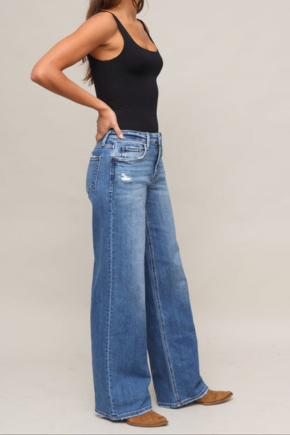 Mid Rise Wide Leg