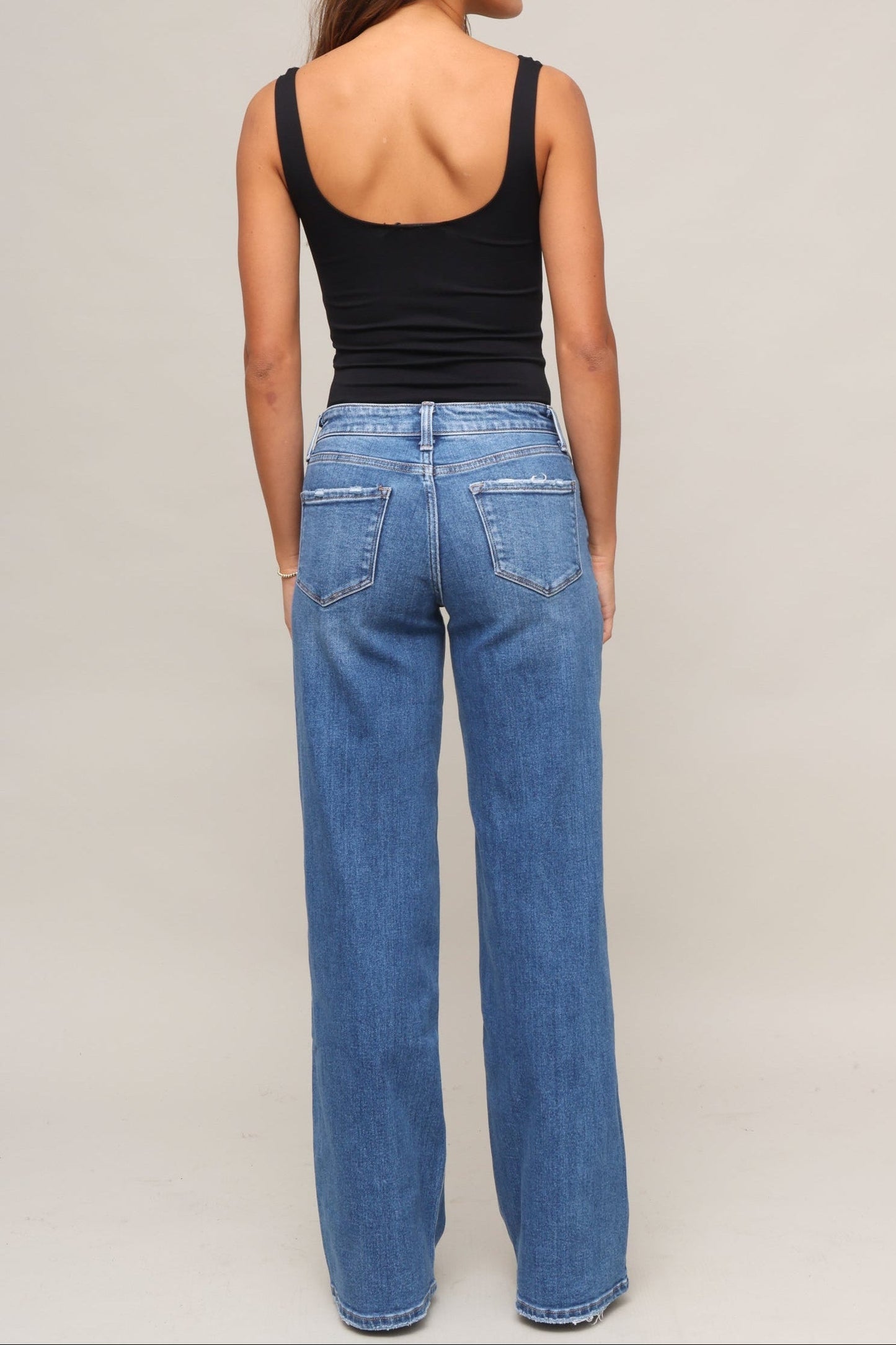Mid Rise Wide Leg