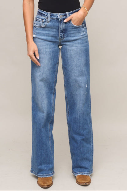 Mid Rise Wide Leg