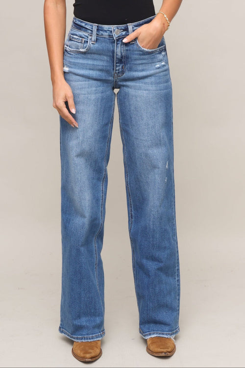 Mid Rise Wide Leg