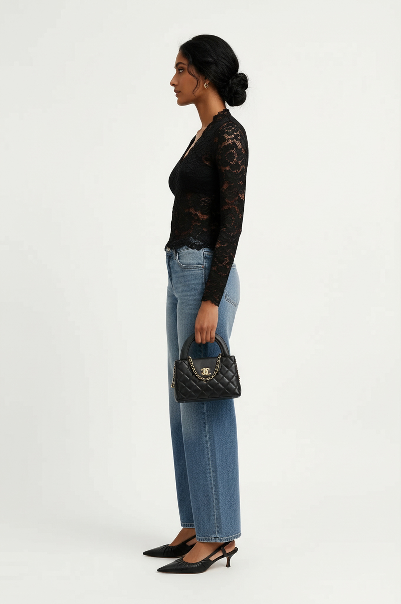 Naomi Lace V Neck Top