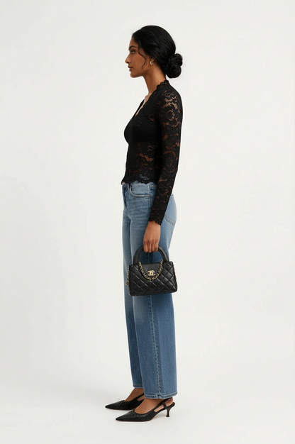 Naomi Lace V Neck Top