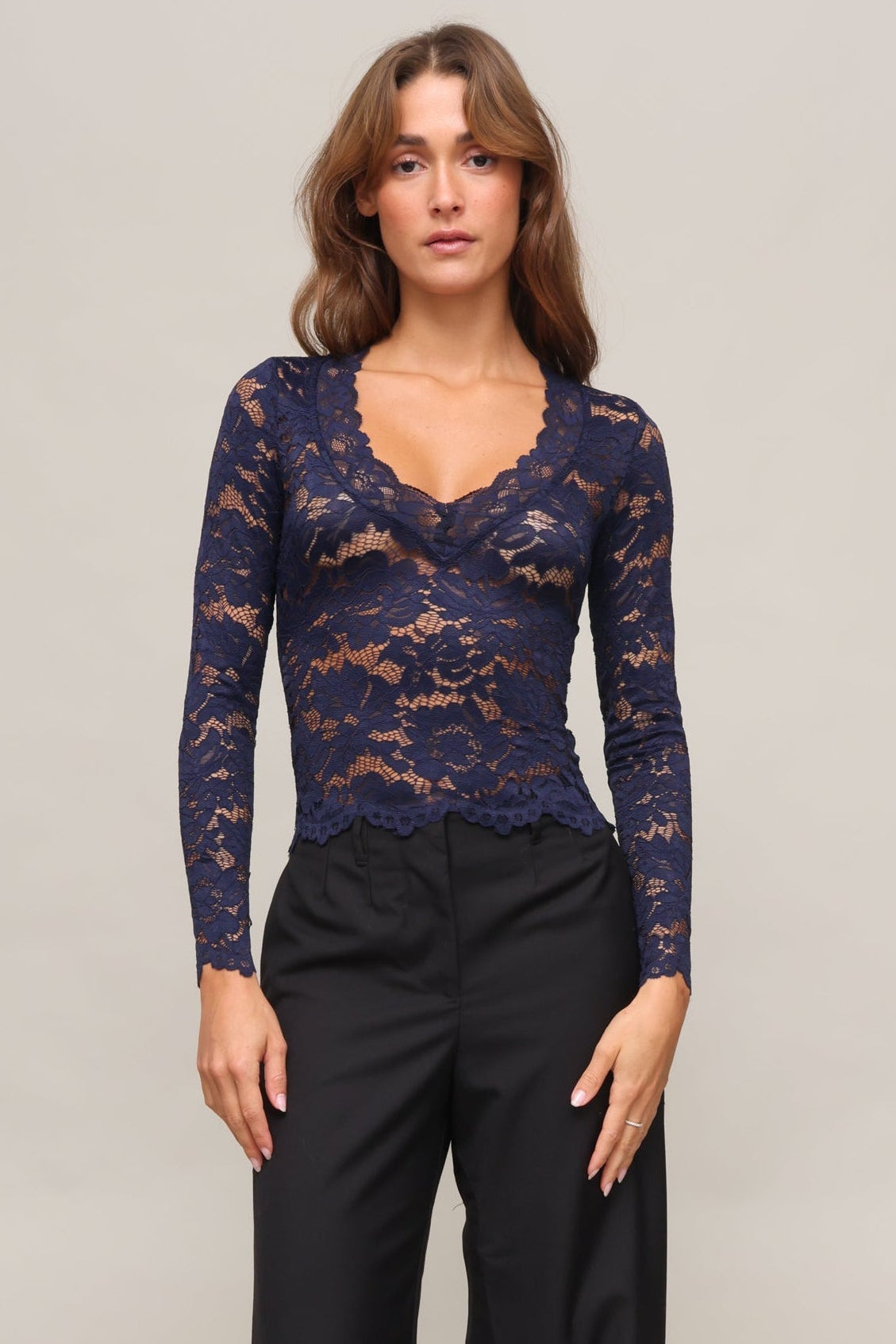 Naomi Lace V Neck Top