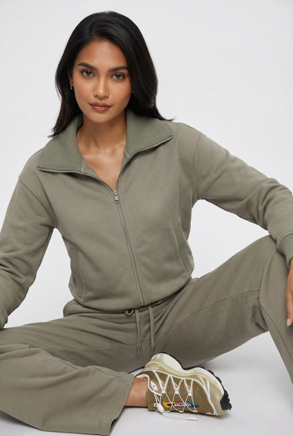 Off Duty Zip Up Sweatshirt