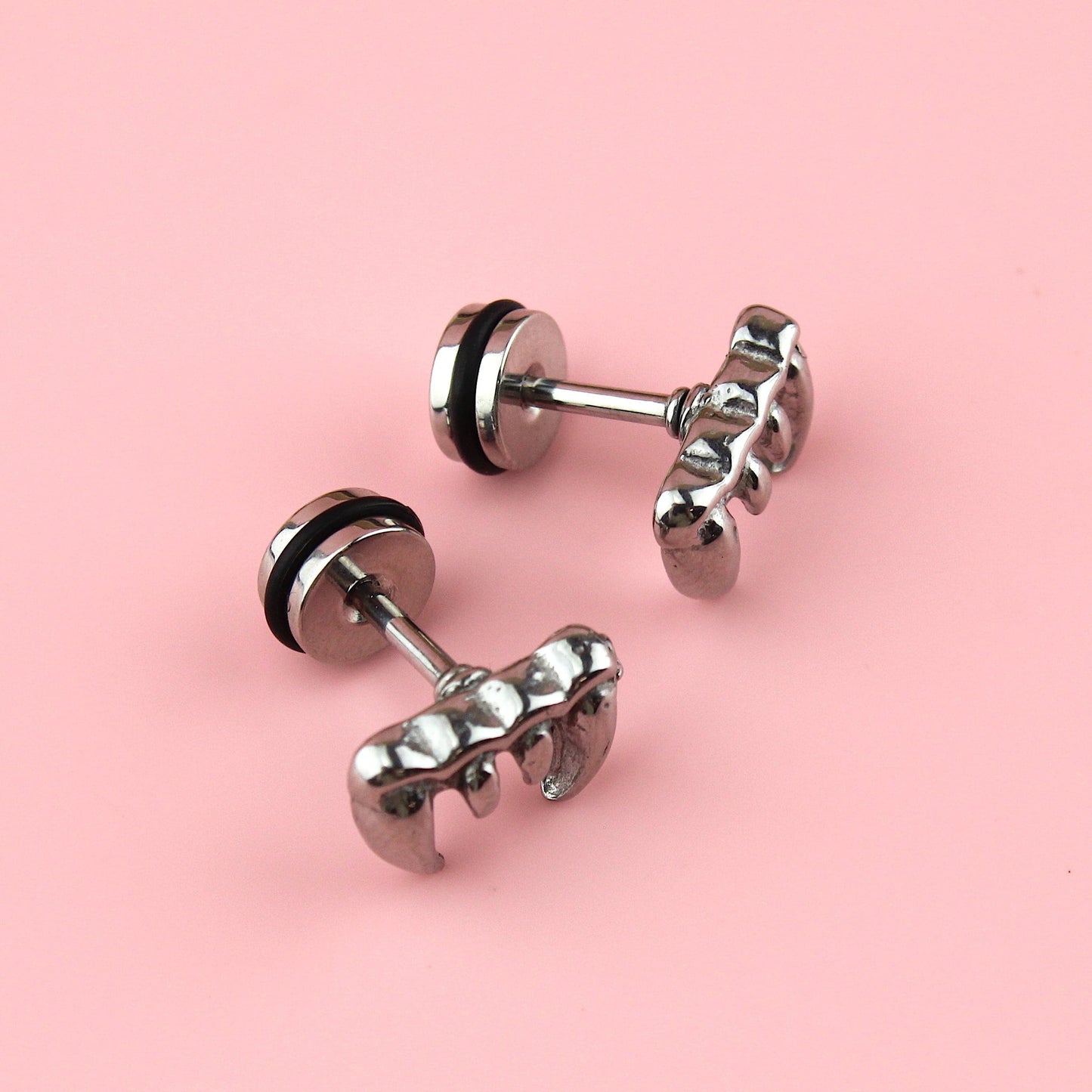 One Bite Stand Fang Stud Earrings