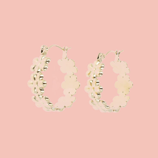 Oopsie Daisy Hoop Earrings (Gold Plated)