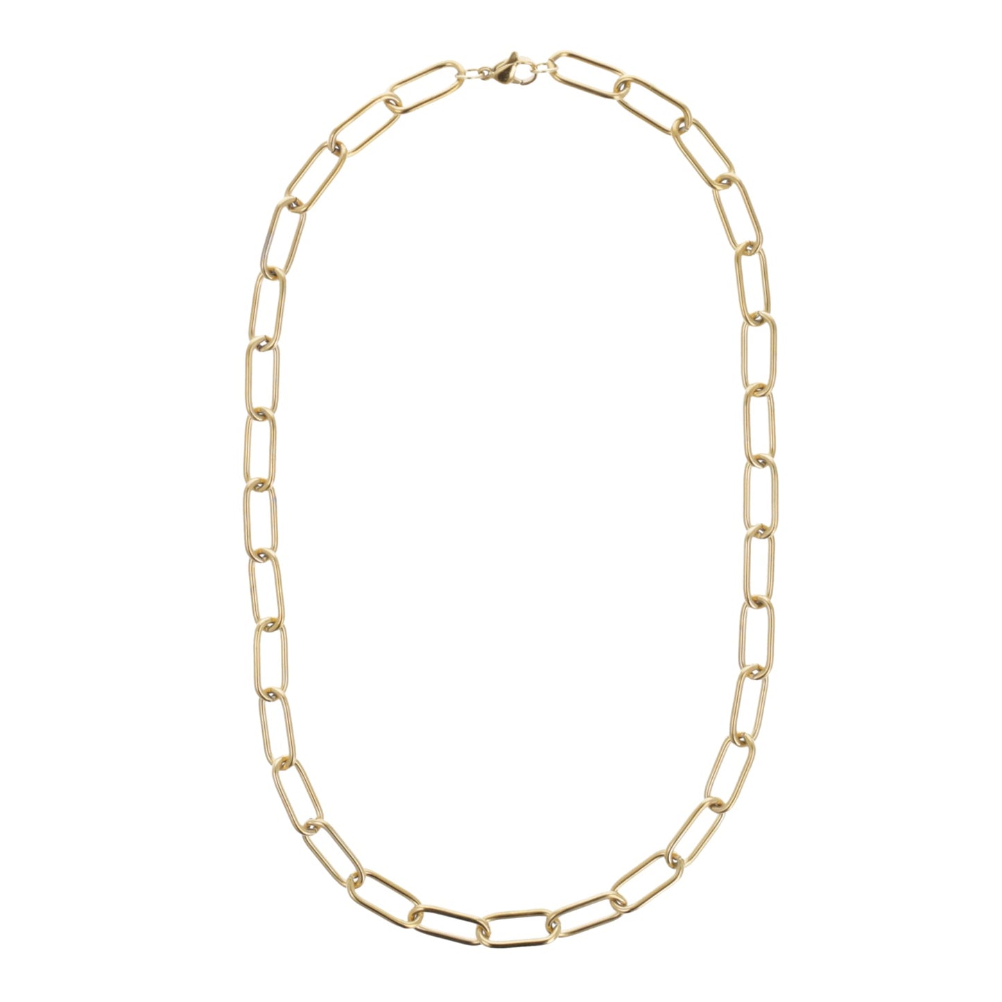 Oval Link Chain Necklace (Gold Plated)