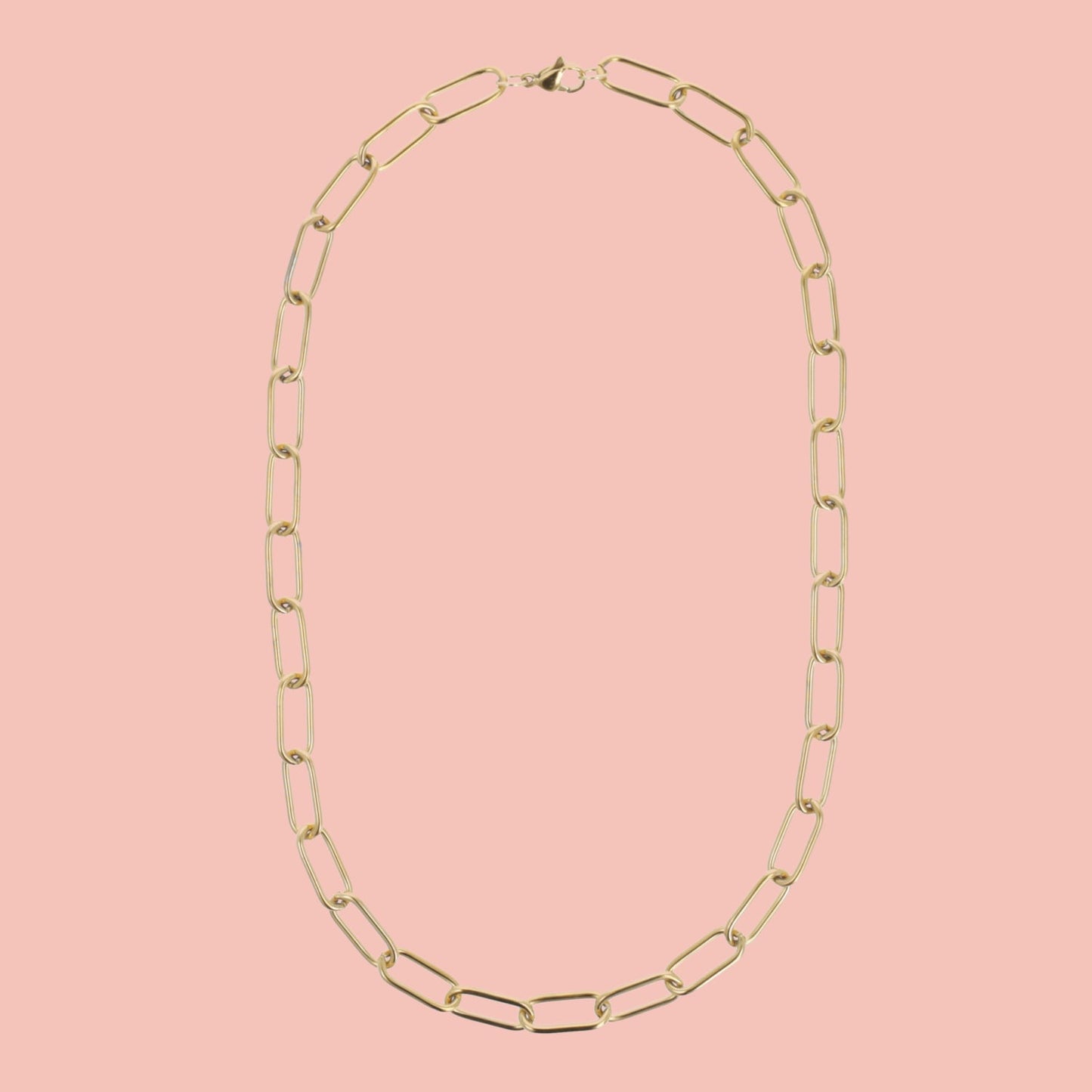 Oval Link Chain Necklace (Gold Plated)