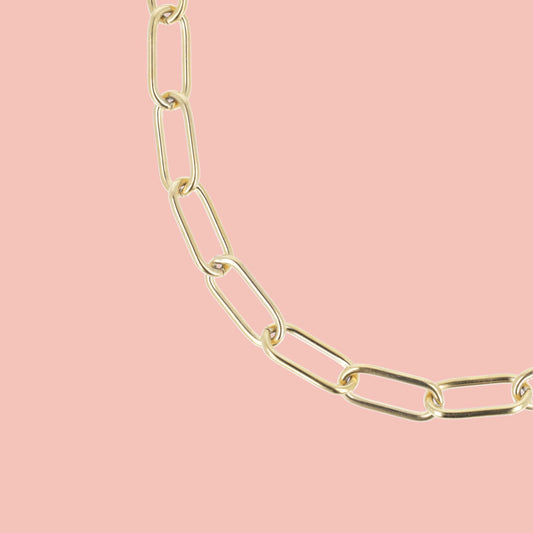 Oval Link Chain Necklace (Gold Plated)