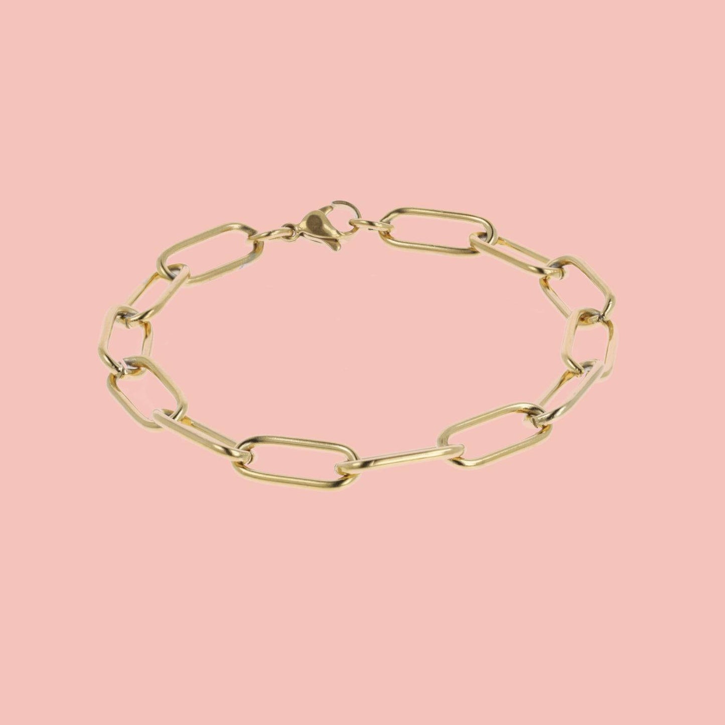 Oval Chain Bracelet (Gold Plated)