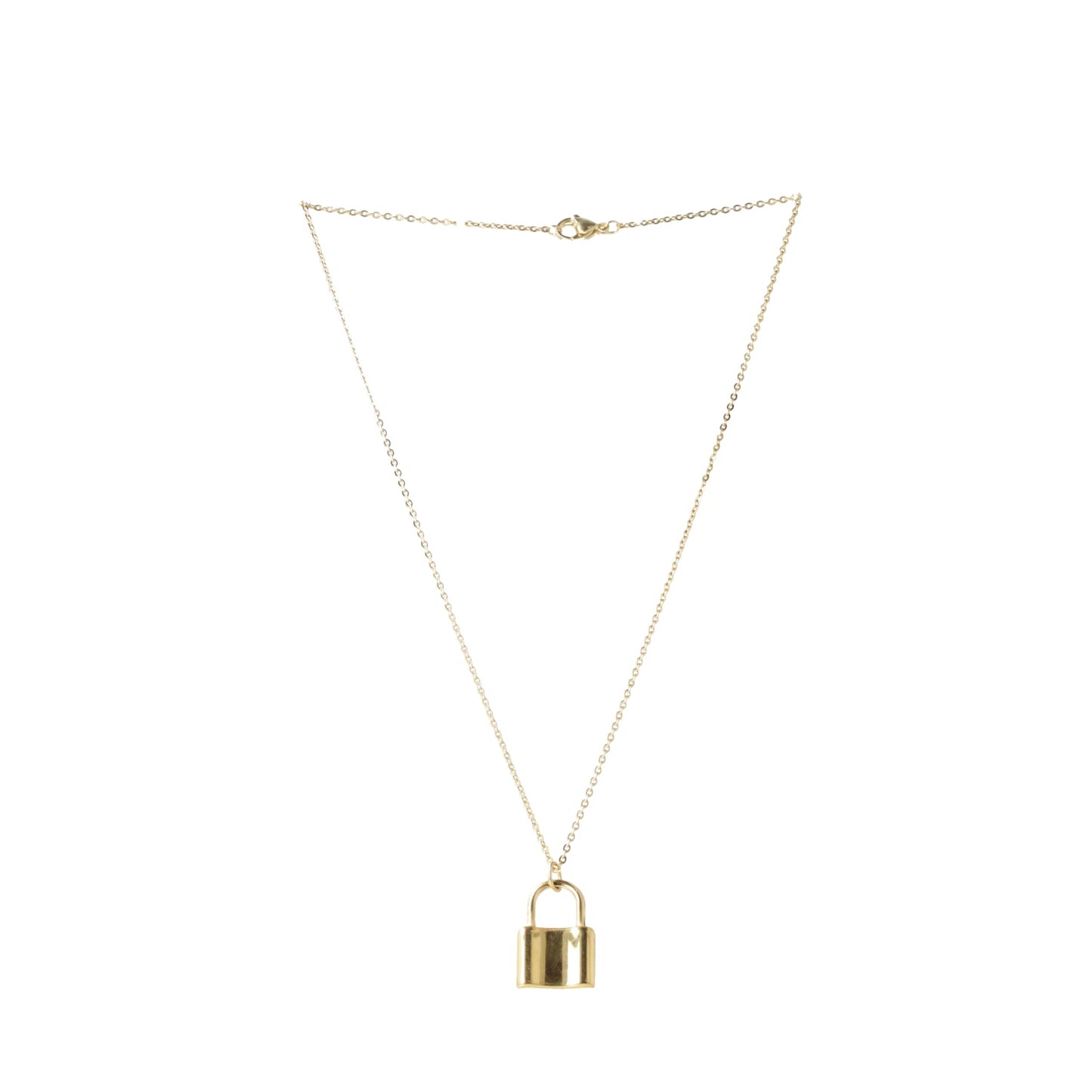 Padlock Pendant Necklace (Gold Plated)