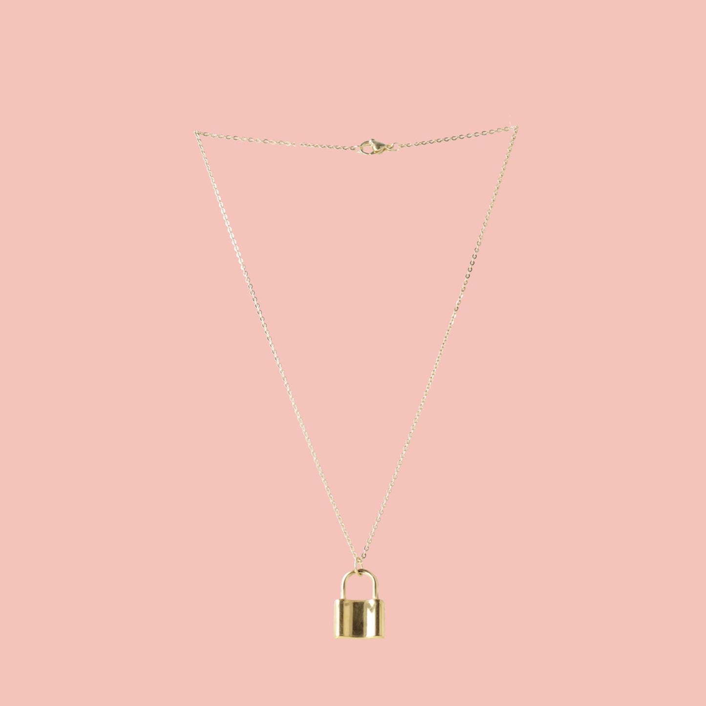 Padlock Pendant Necklace (Gold Plated)