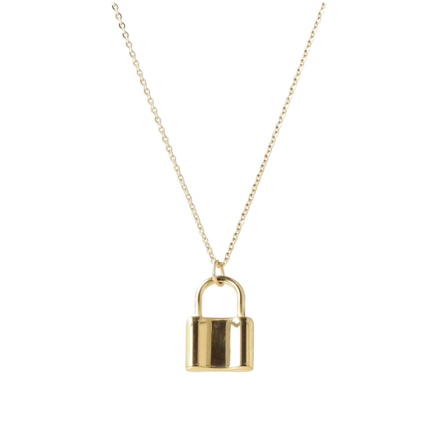 Padlock Pendant Necklace (Gold Plated)