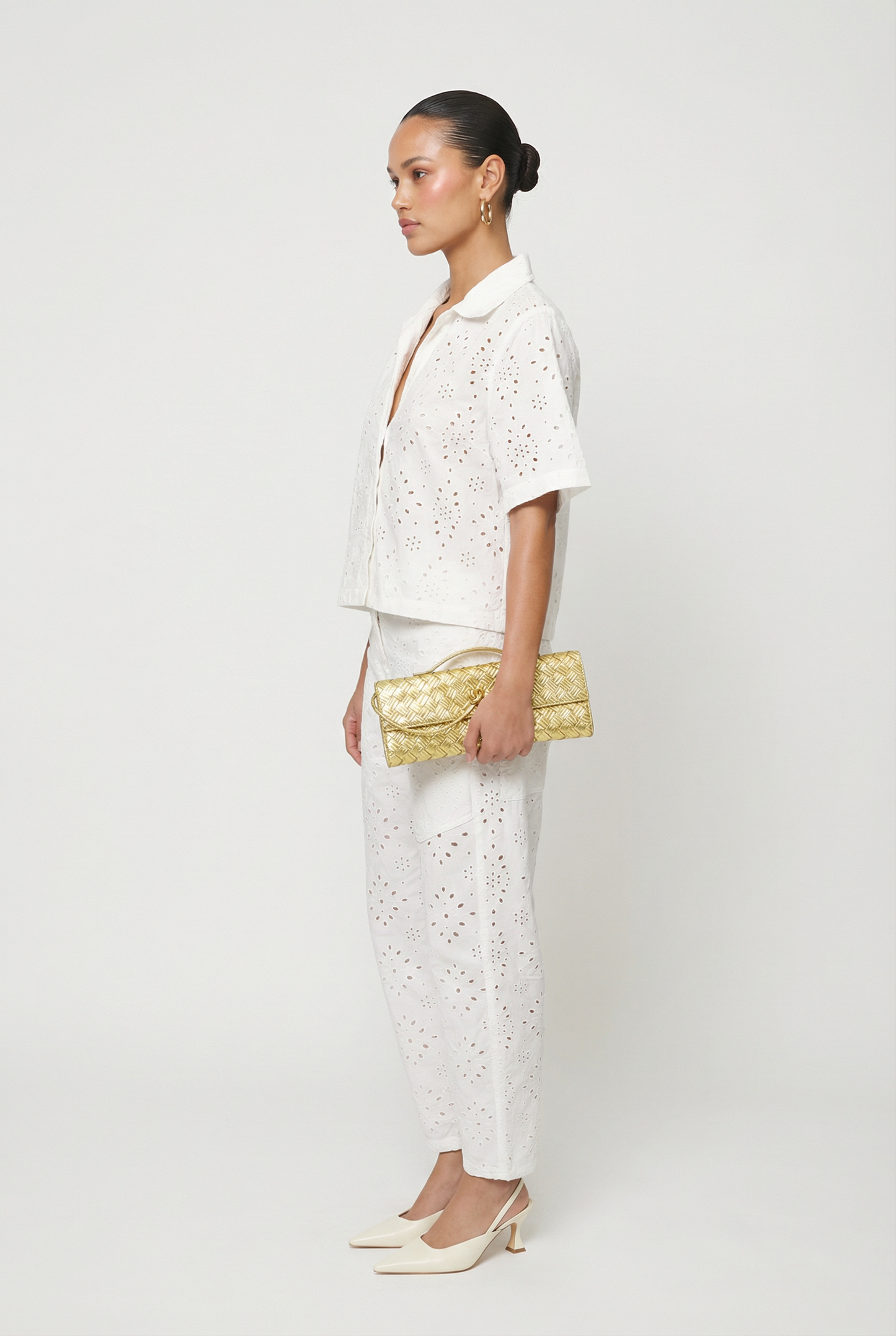 Paris Eyelet Button Down Shirt