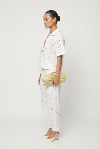 Paris Eyelet Button Down Shirt