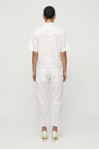 Paris Eyelet Button Down Shirt