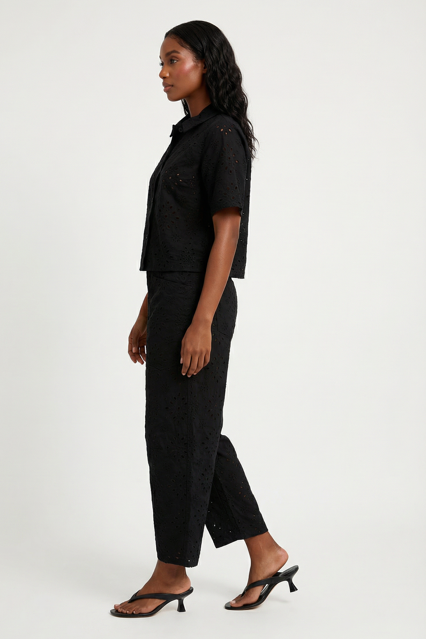 Paris Eyelet Button Down Shirt
