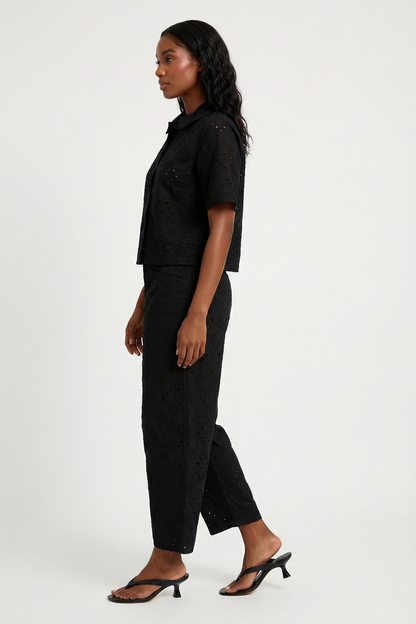 Paris Eyelet Button Down Shirt